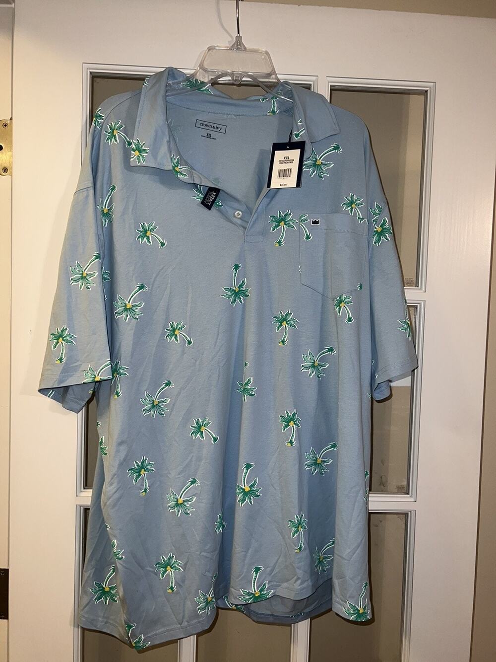 NEW Crown And Ivy Palm Tree Polo Men's Shirt Size XXL preppy summer shirt